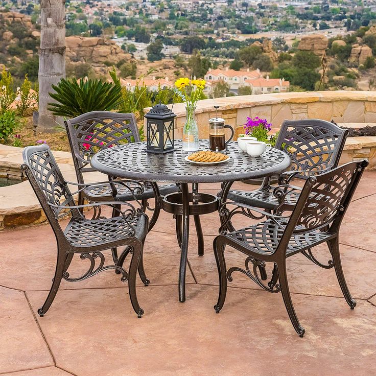 Christopher Knight Home Hallandale Outdoor Cast Aluminum Dining Set